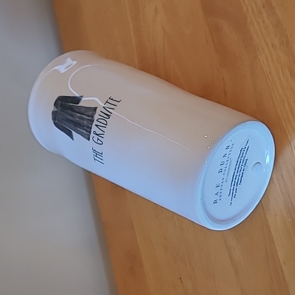 RAE DUNN 'GRADUATE' Artisan Collection White Ceramic Travel Tumbler Mug With Lid - Picture 9 of 14